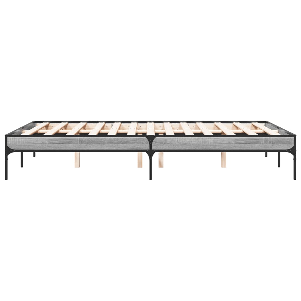 Bed Frame without Mattress Grey Sonoma 120x200 cm